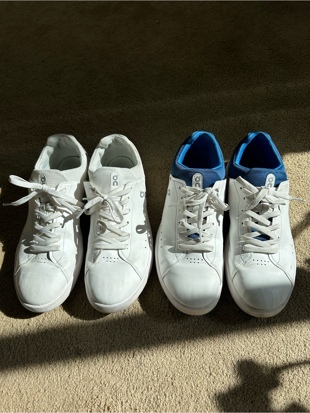 On Running White Sneakers with Red Swiss Flag Accent